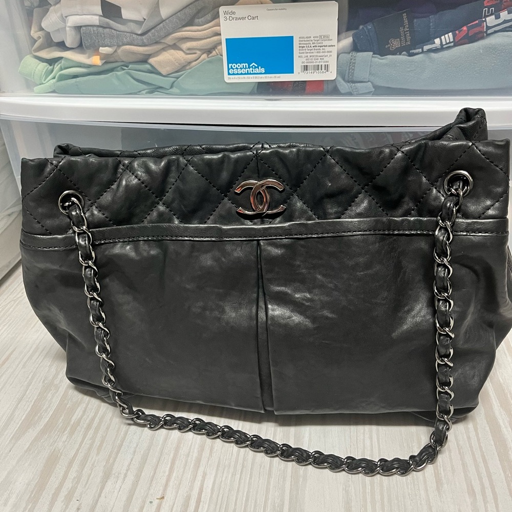 Chanel Black Quilted Leather Chain Bag